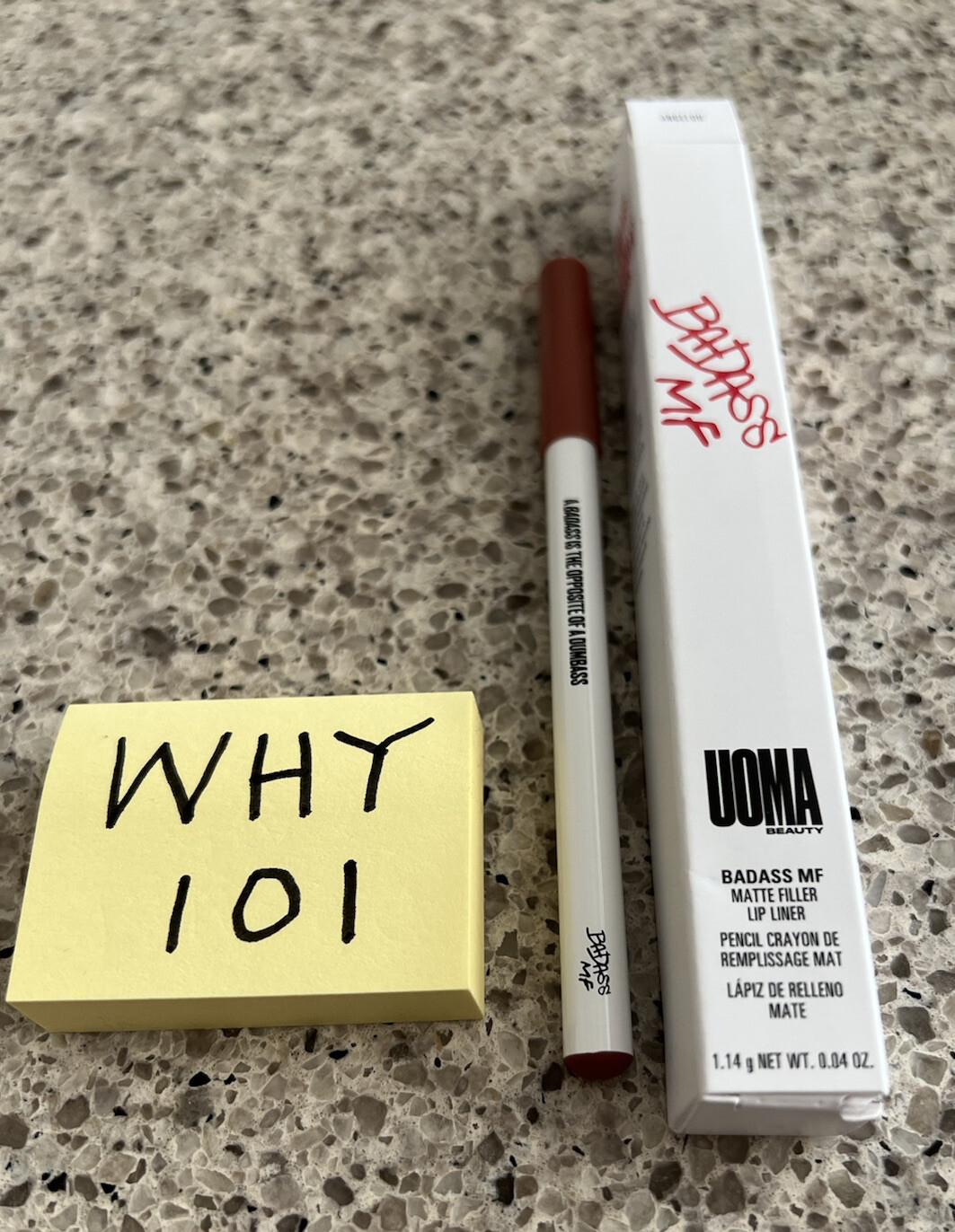 UOMA Badass MF Matte Filler Lip Liner In ANGELOU 1.14g/.04oz FULL SZ BNIB SEAL