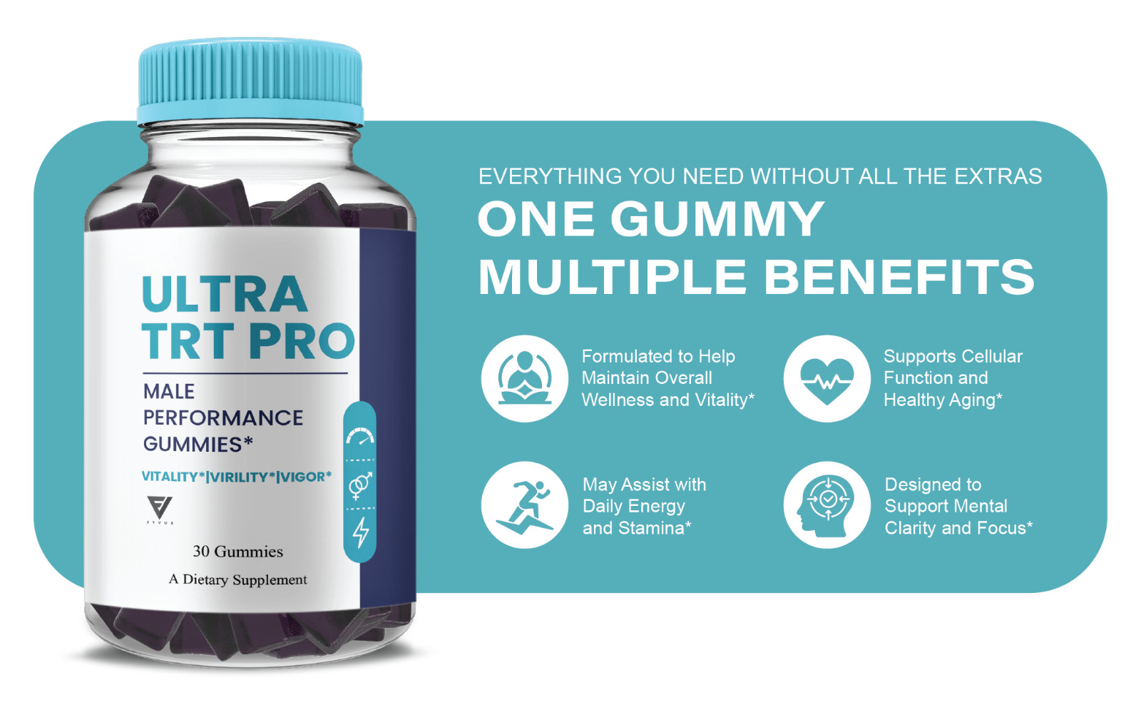 Ultra TRT Pro Gummies, UltraTRT Pro Mens Supplement (30 Gummies)