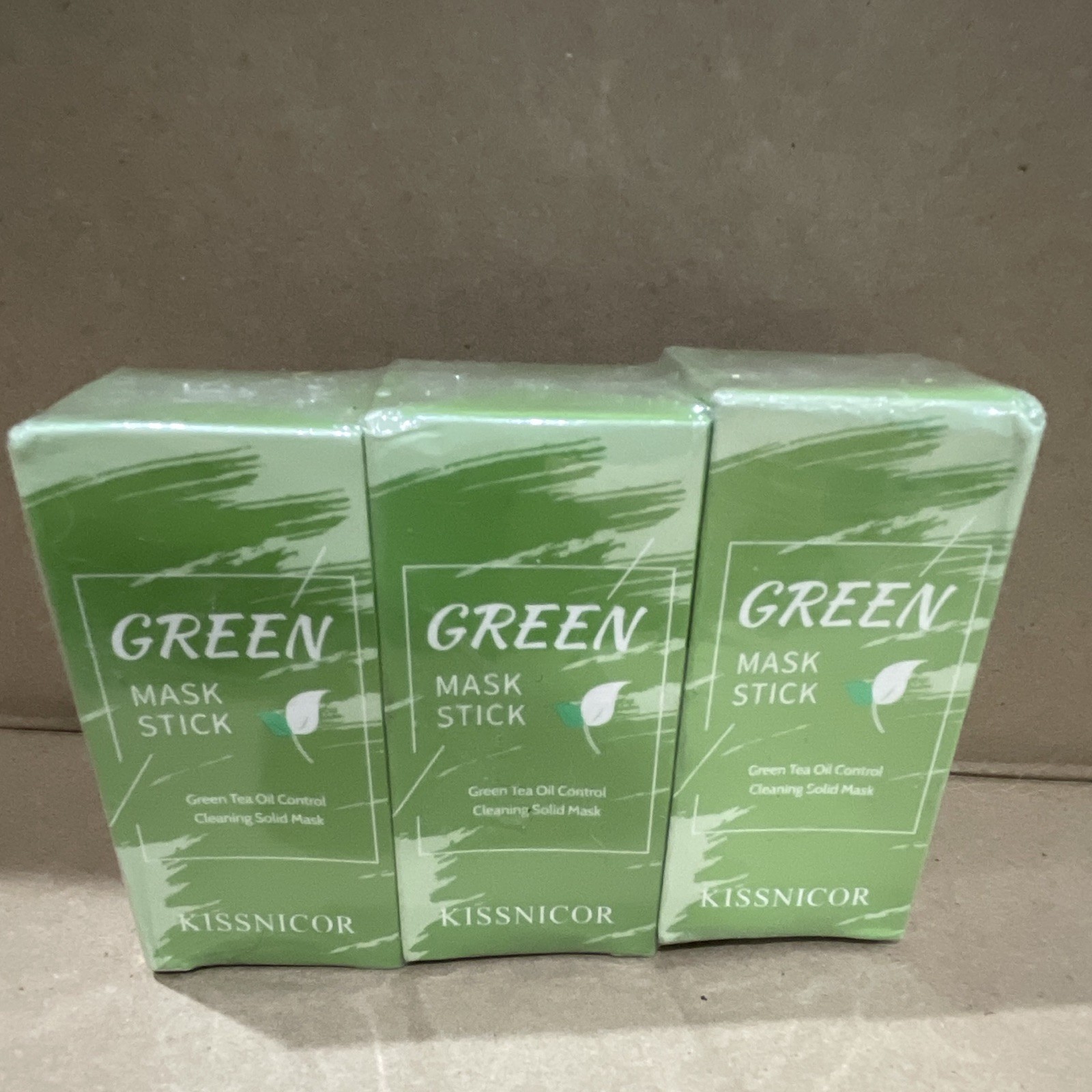KISSNICOR Green Mask Stick Green Tea Cleansing Oil Control Mask 40g (3 Boxes)