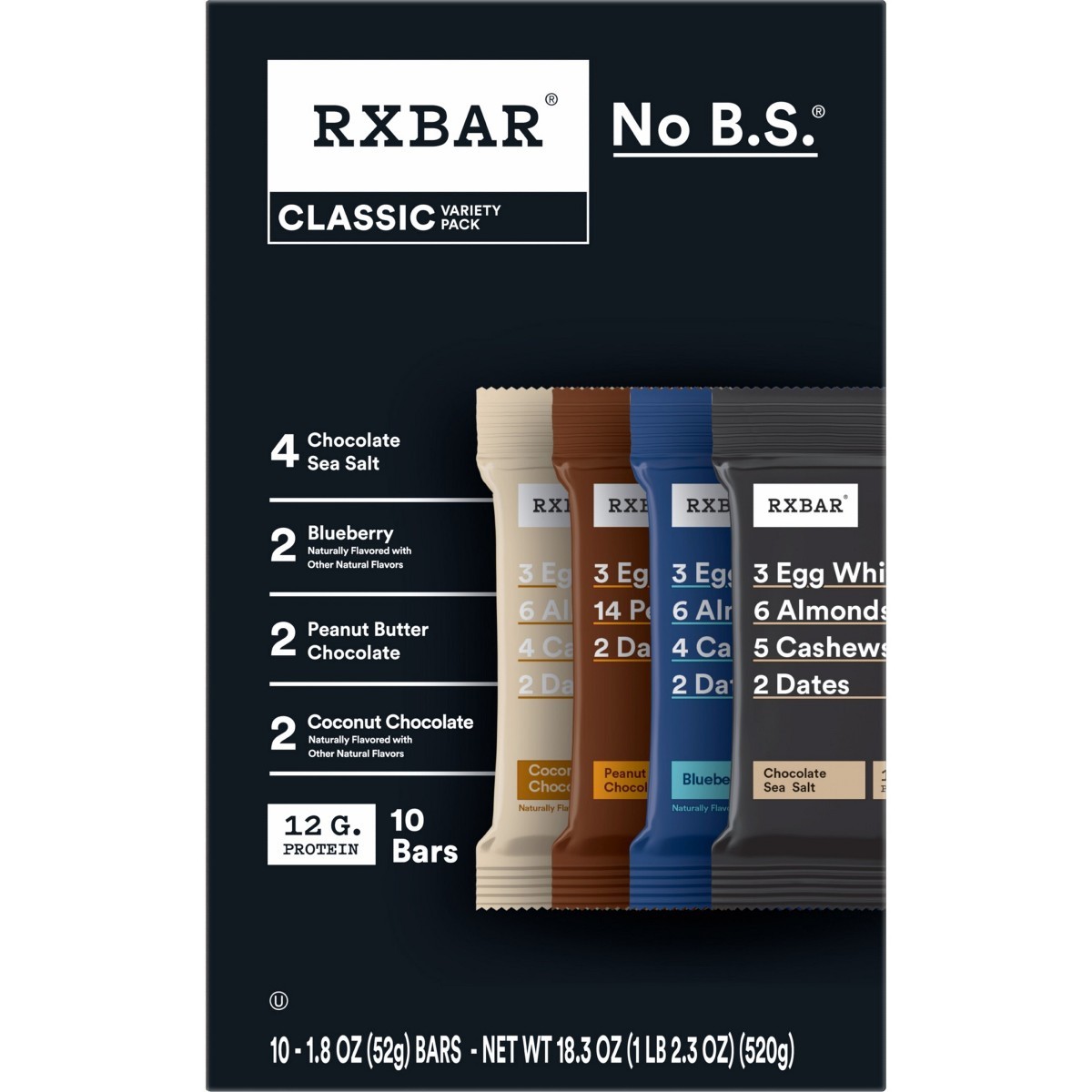 RXBAR Protein Bars Variety Pack – 18.3oz/10ct