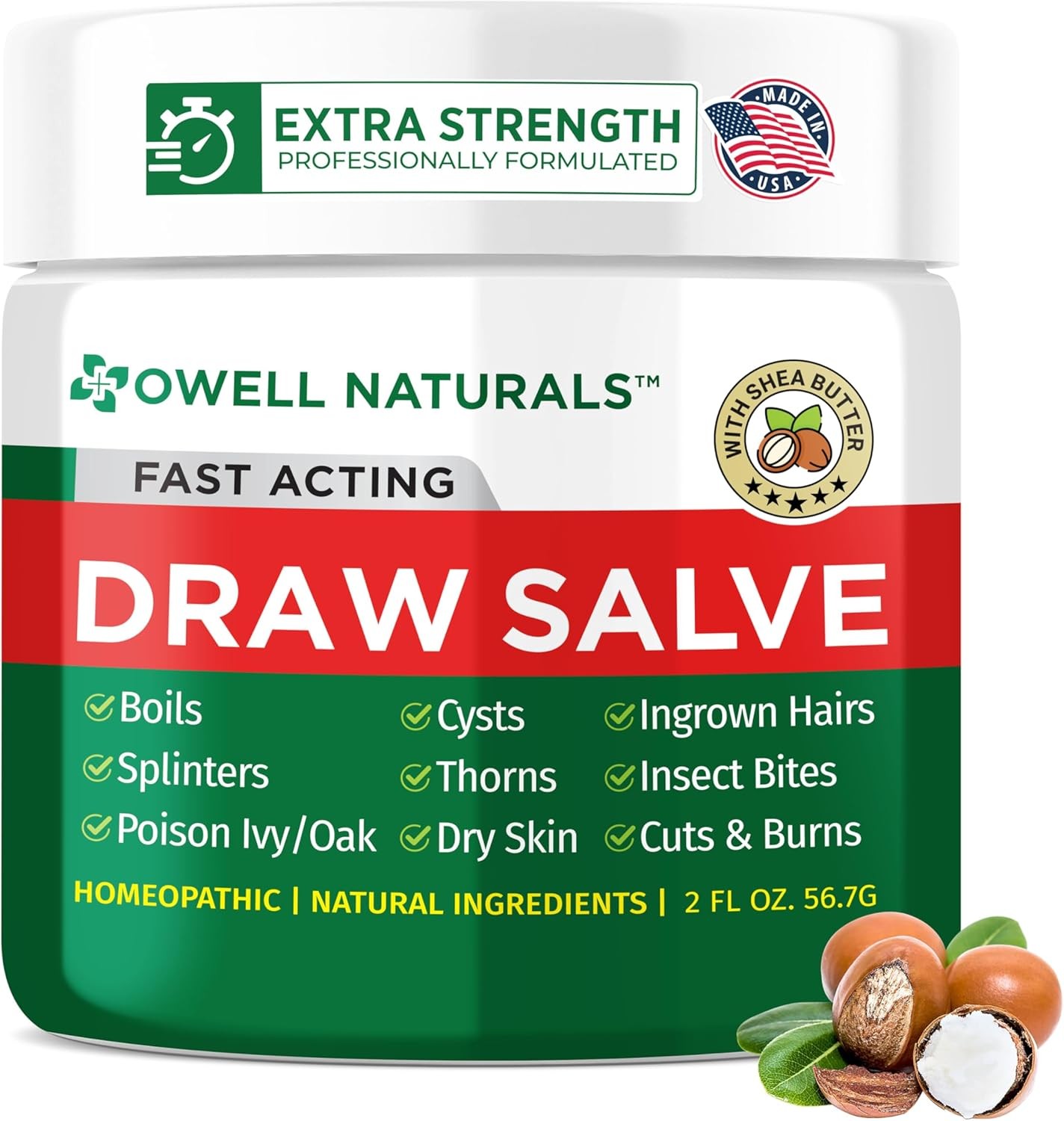 OWELL NATURALS Draw Salve Ointment with Shea Butter