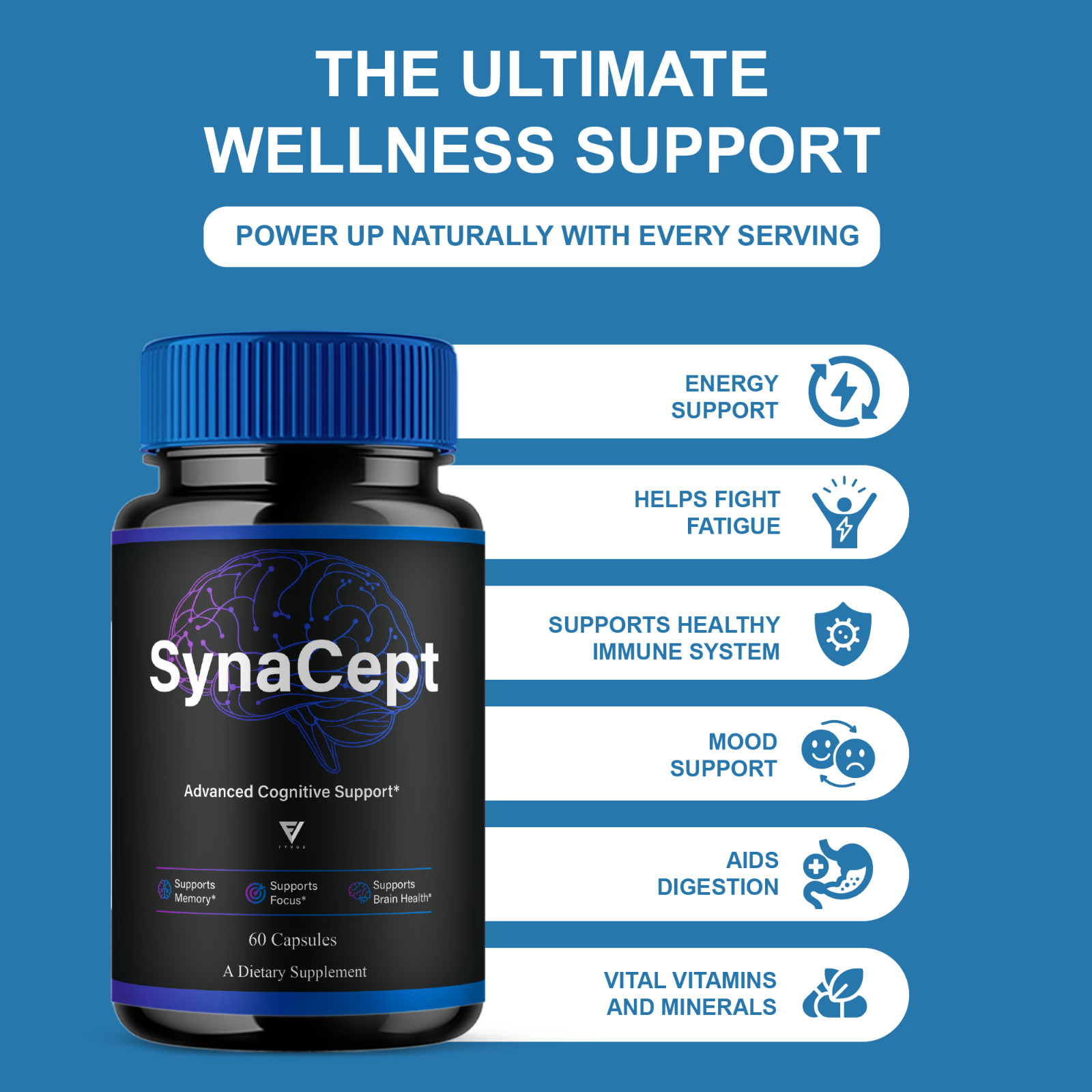 Synacept Advanced Brain Support, Syna Cept Supplement (60 Capsules)