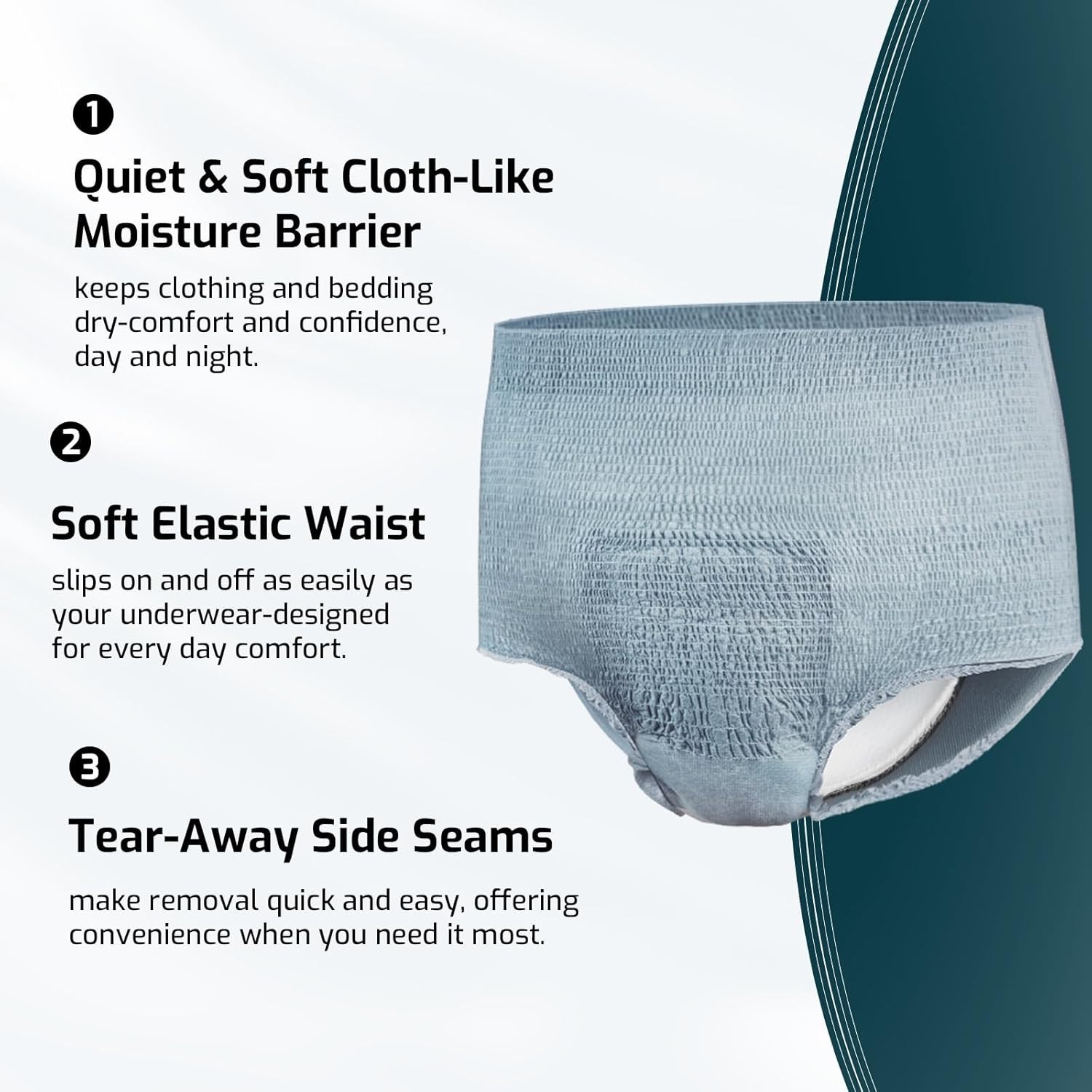 SUNKISS Men Incontinence Underwear Max Absorbency XXL Gray 32 Count