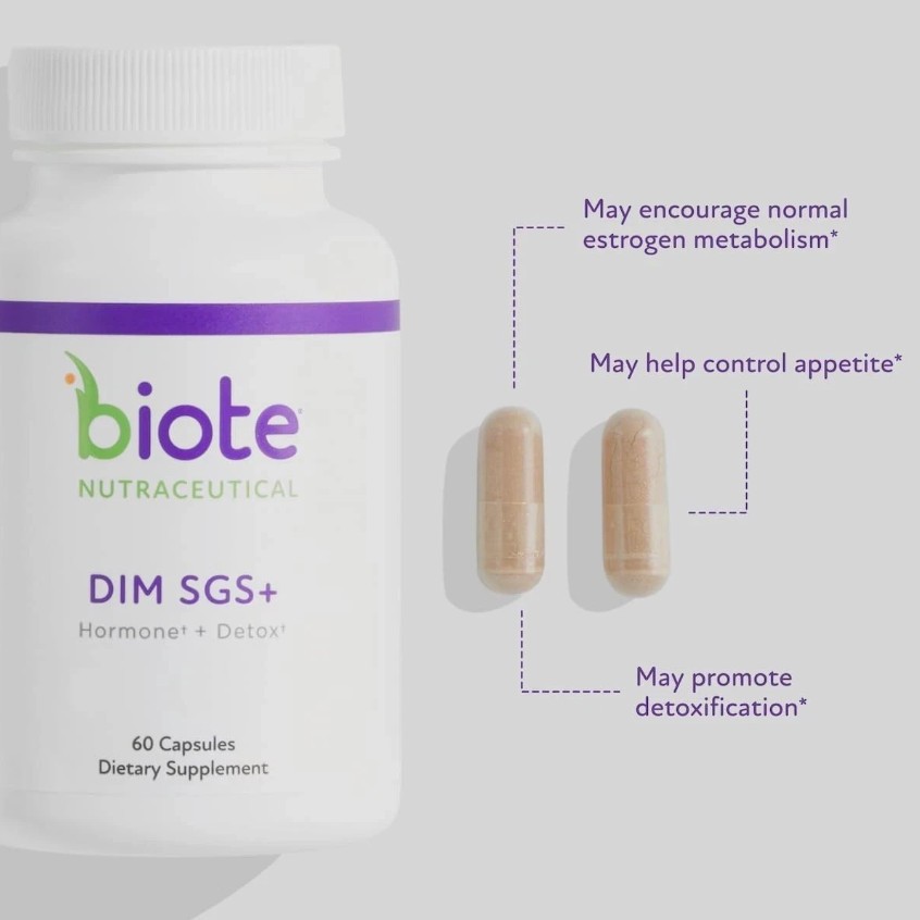 1-3pack (60 Capsules) Biote Nutraceuticals – DIM SGS + – Hormone + Detox