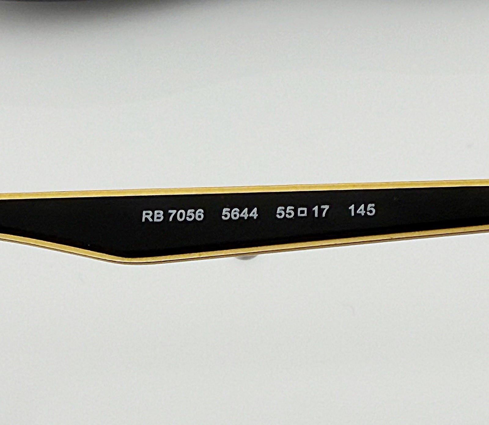 Ray-Ban Rectangular RB7056 5644 Eyeglasses Black Matte Gold Frame Clear 55mm