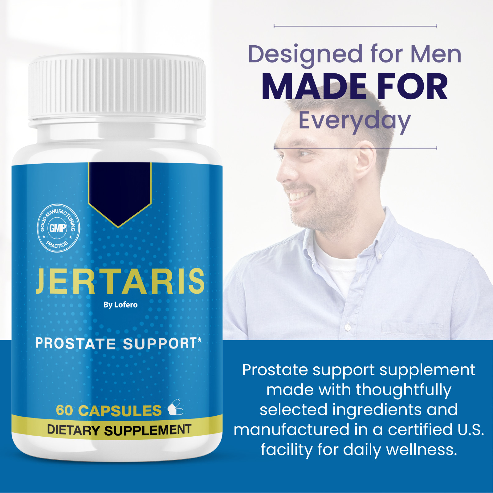 Jertaris Pills for Men’s Wellness, Jertaris Advanced Male Prostate Health (60ct)