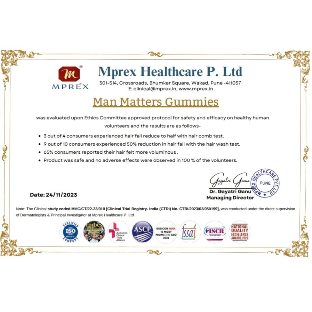 Man Matters Biotin Hair Gummies (30N) | No Added Sugar | With Biotin, DHT