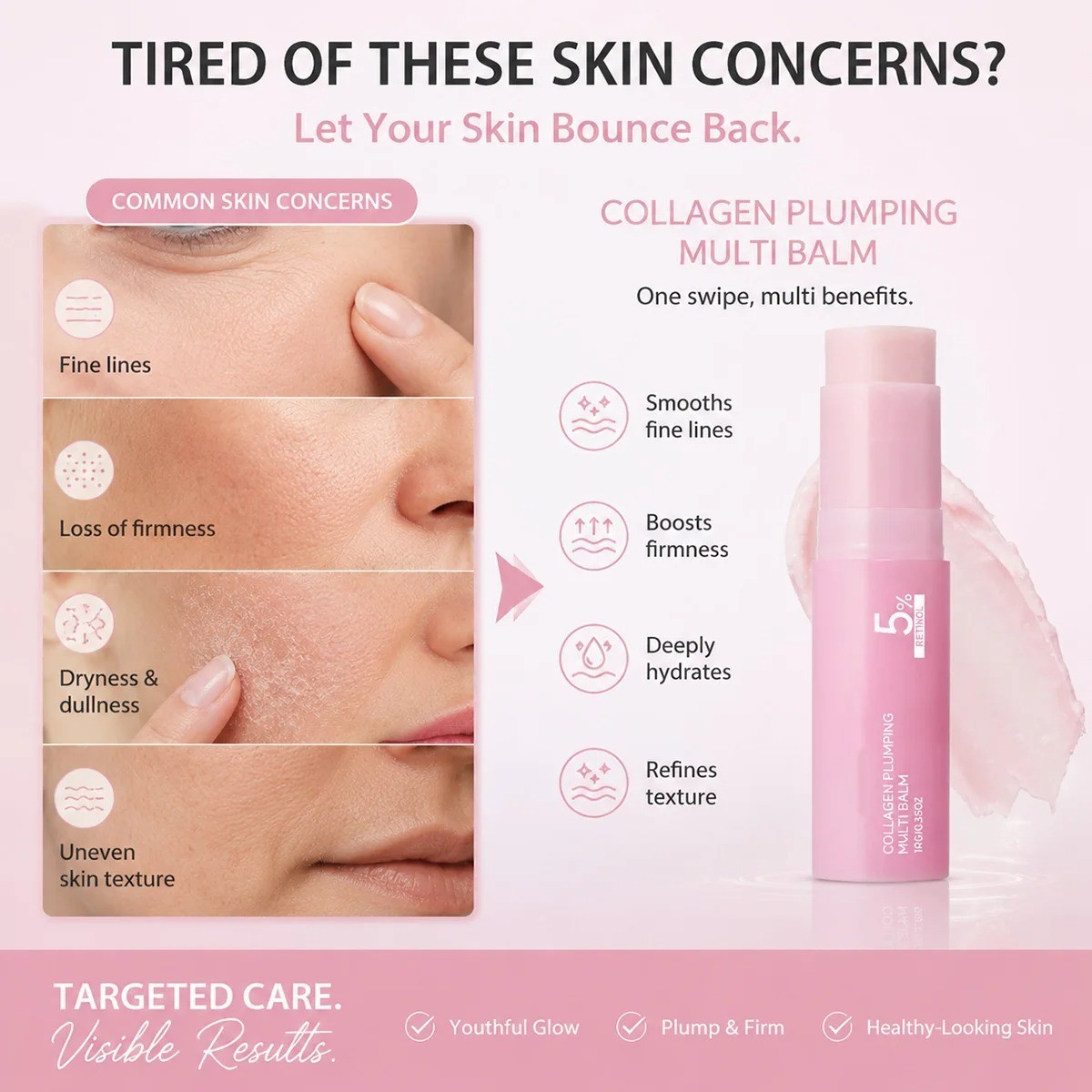 Pink Collagen Plumping Muti Balm K-Beauty Firming Brightening & Anti-aging 10g