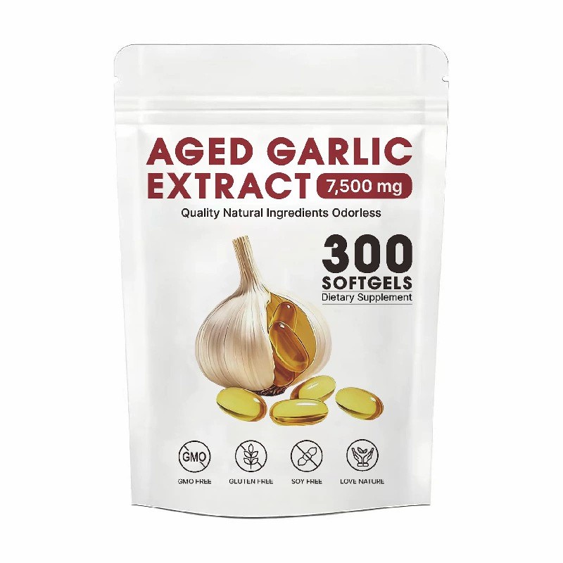 Odorless Garlic 7500mg Per Servings, 300 Softgels 2 Years Aged Garlic Extra