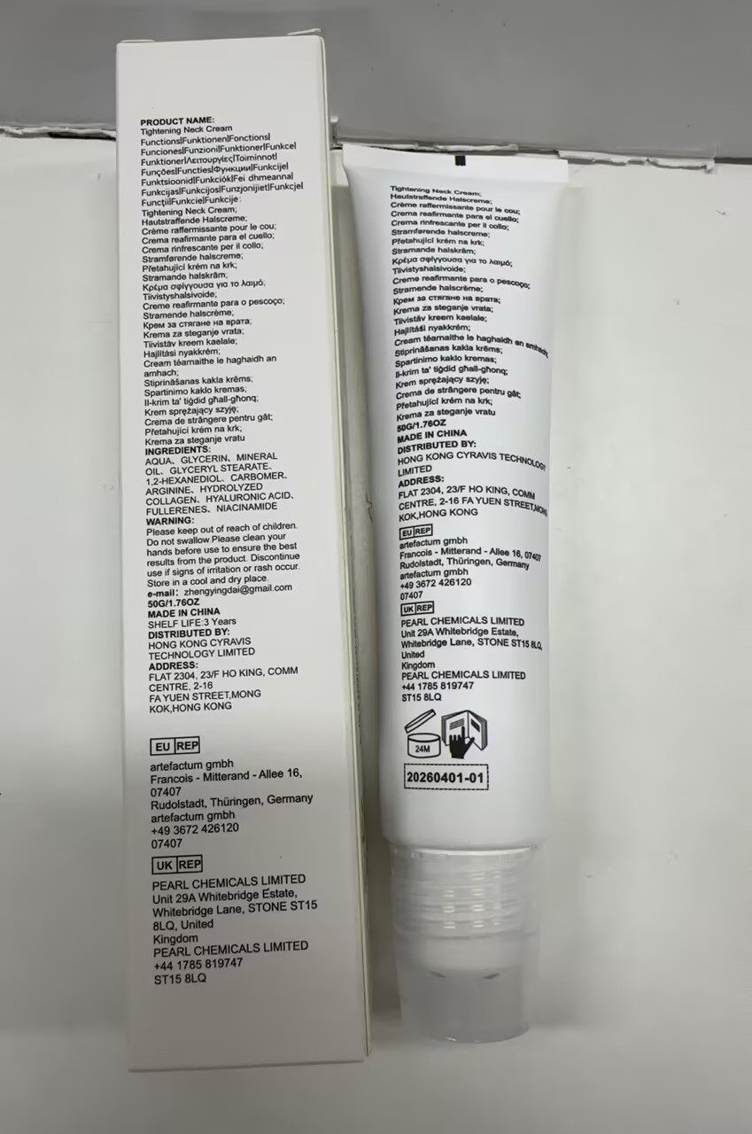 Magec Collagen Fullerene Neck Cream Firming Tightening with Roller 50g