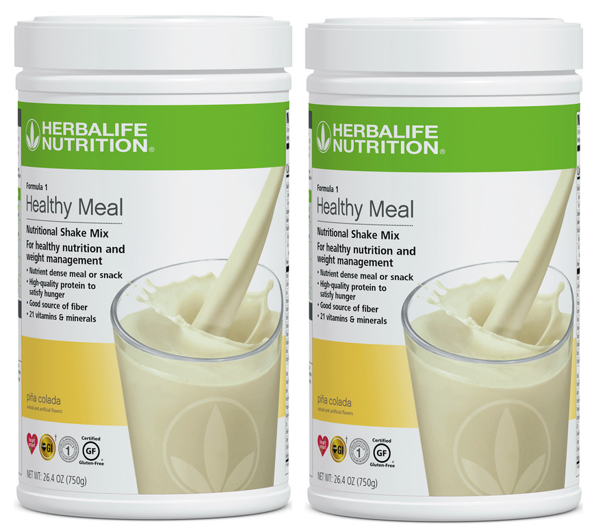 2X Herbalife Formula 1 Healthy Meal Nutritional Shake Pina Colada 750g