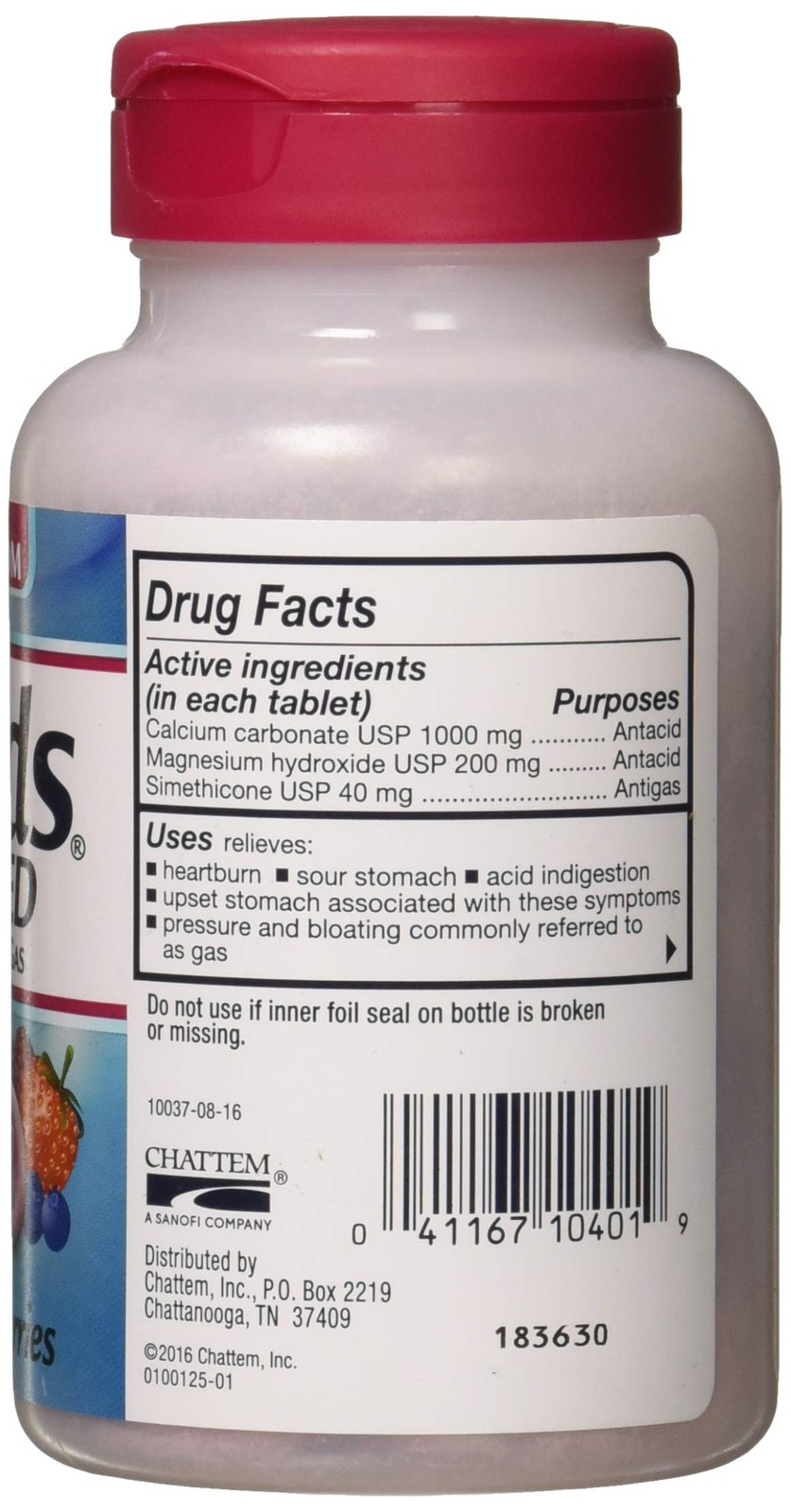 Rolaids Advanced Antacid Plus Anti Gas Tablets Mixed Berry 60 Count Pack Of 3