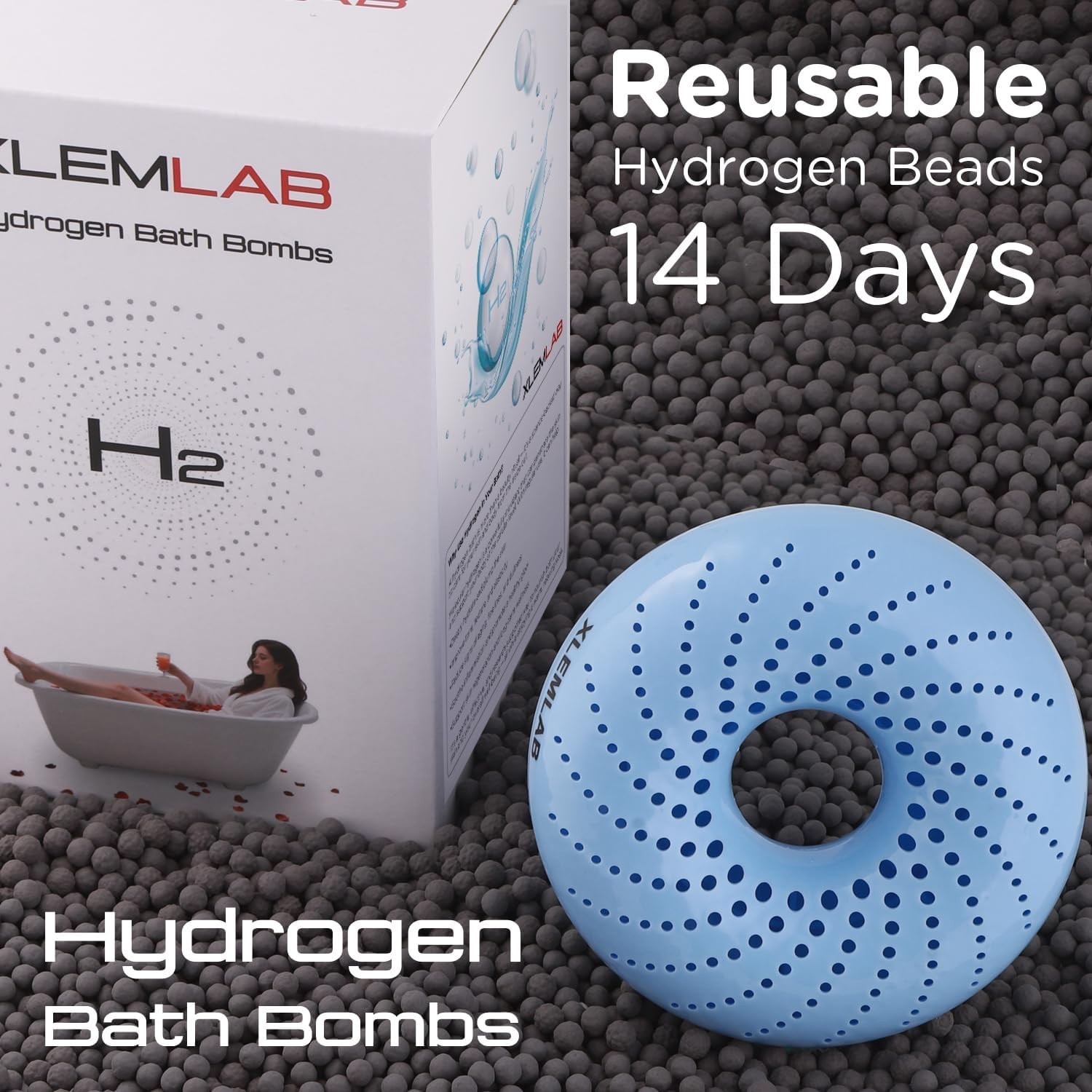 XLEMLAB 14 Days Reuseable Molecular Hydrogen Bath Bombs for Muscle Relief (14C