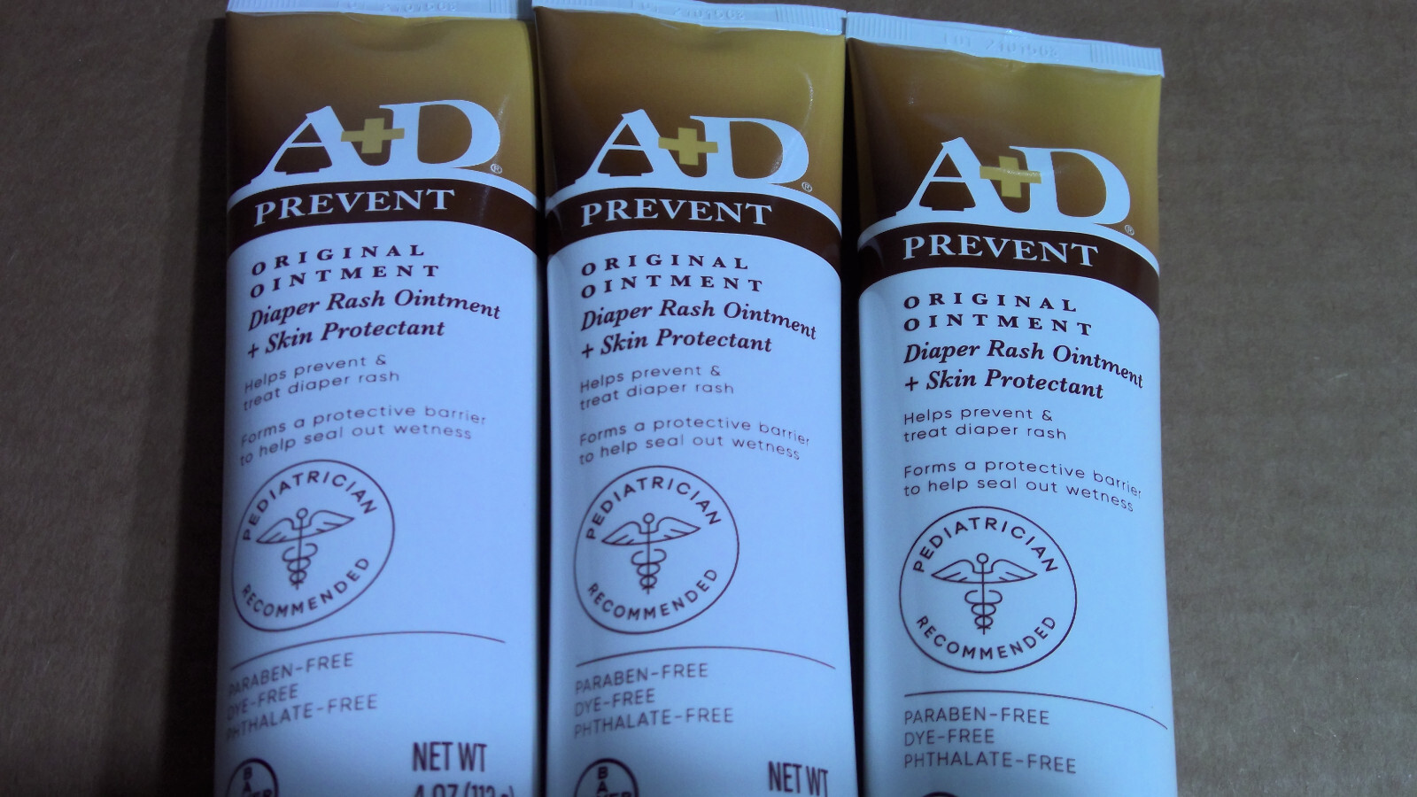 A+D Prevent Original Ointment Diaper Rash Ointment EXP 01/2025 Pack of 3