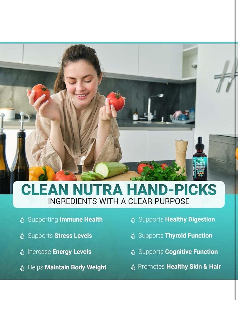 Clean Nutra Sea Moss Liquid Drops 2pk Organic Multi Vitamin Mineral Exp 01/2027