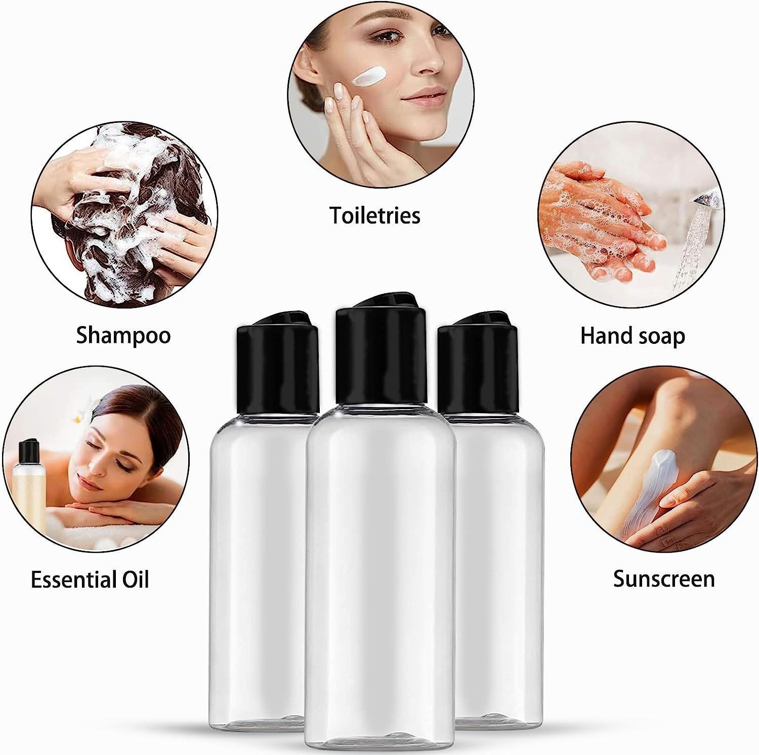5 Pack 3.4 Oz Travel Bottles for Toiletries TSA Approved Leakproof Plastic Empty