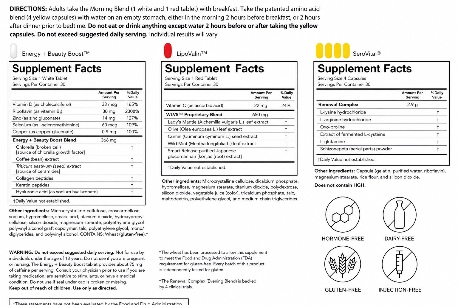 SeroVital Advanced HGH Boost Anti-Aging 120 Capsules 60 Tablets 30 Day Supply