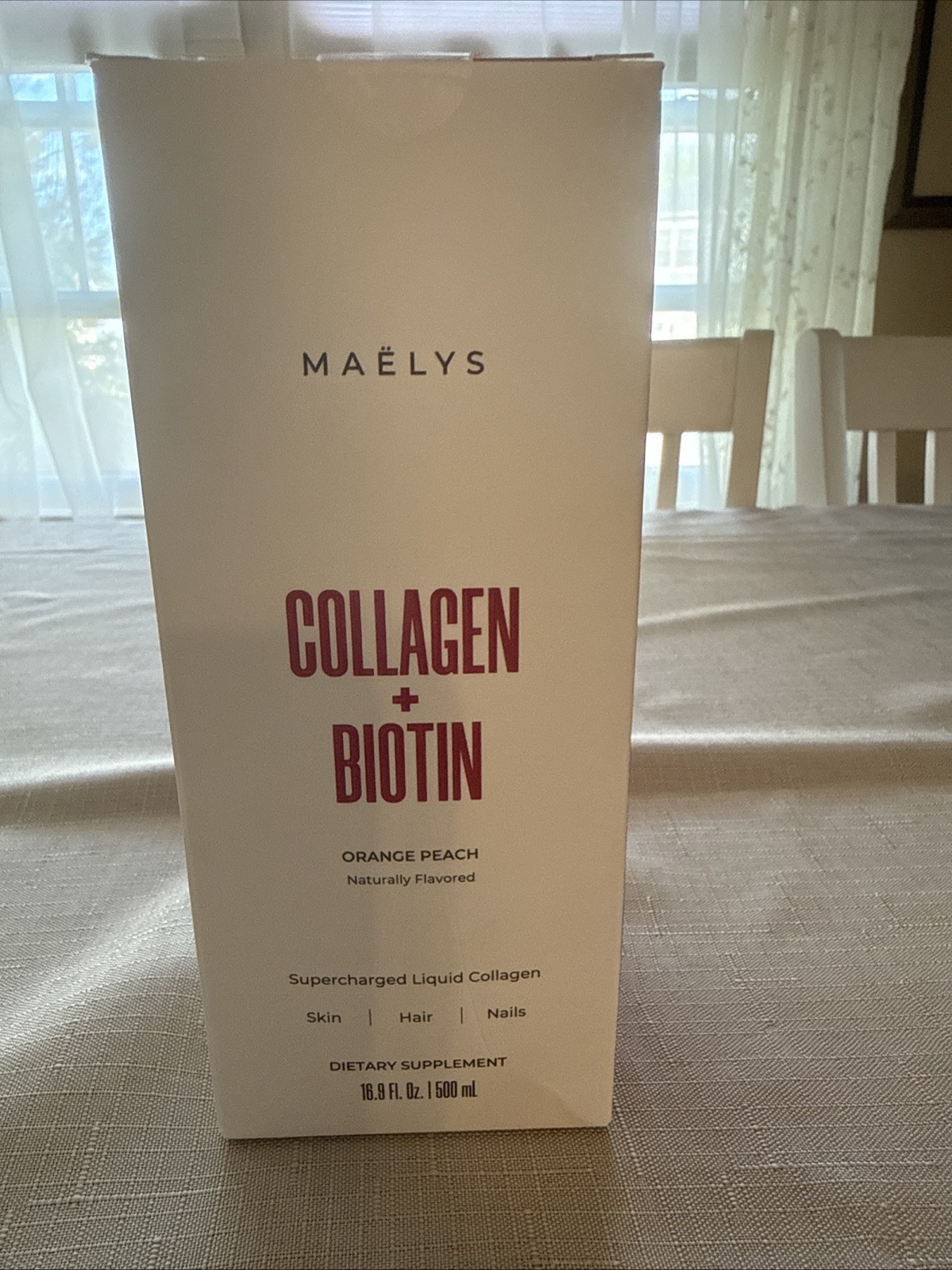 MAELYS COLLAGEN + BIOTIN ORANGE PEACH SUPERCHARGED LIQUID COLLAGEN 16.9oz NIB