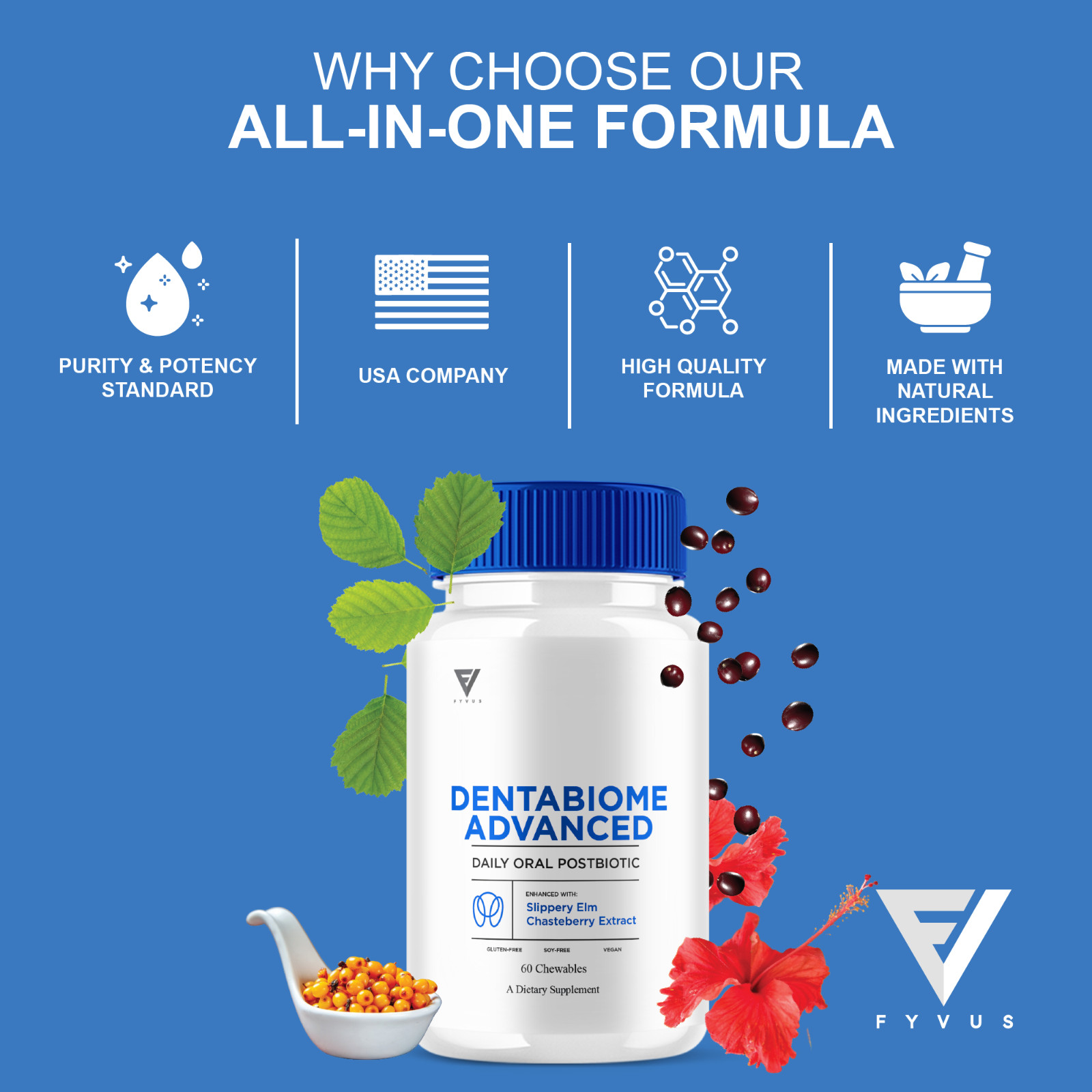 Dentabiome Advanced, Denta Biome Daily Support Formula (60 Chewables)