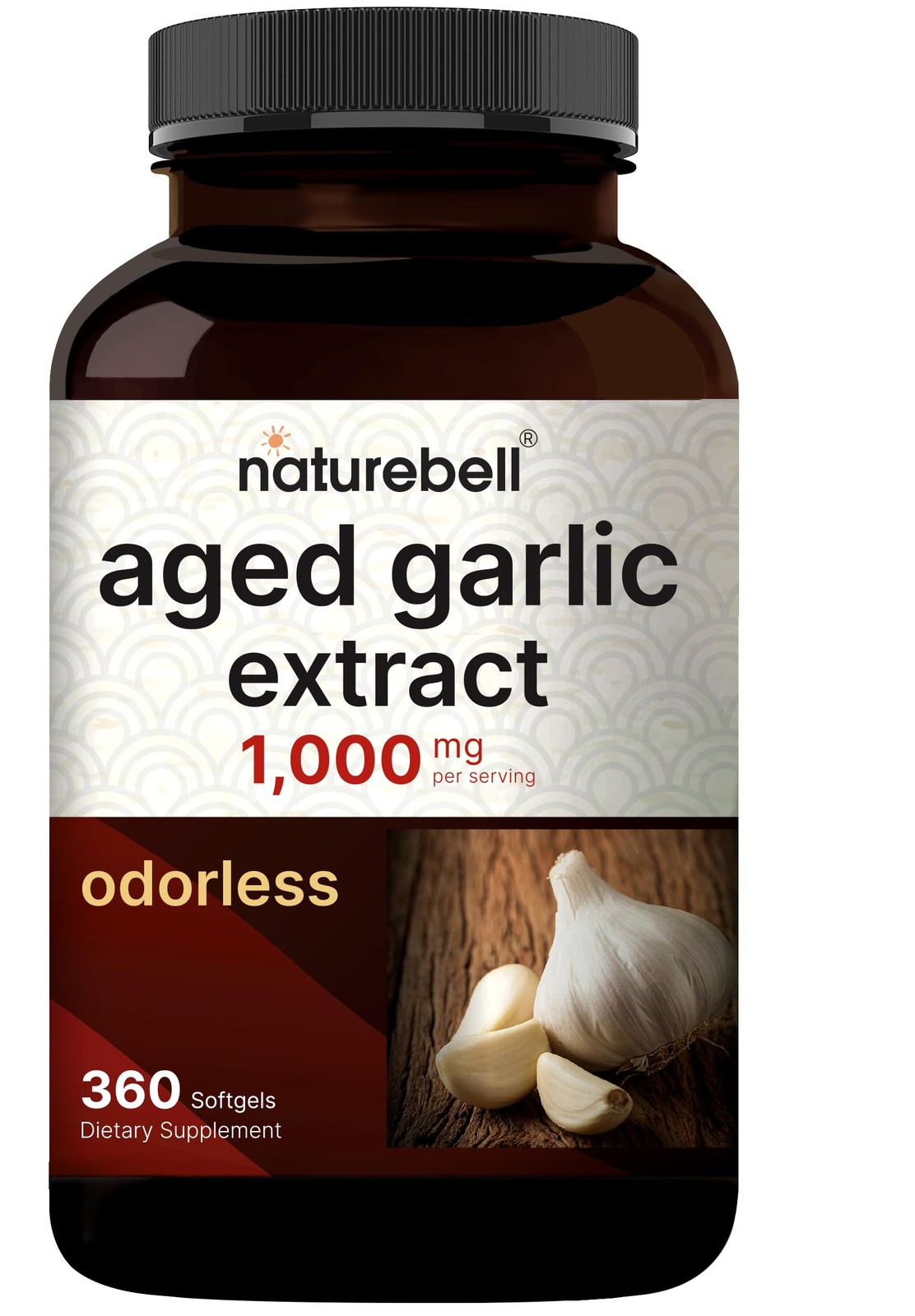 NatureBell Aged Garlic Extract 1,000mg, Over 2 Years 360 Count (Pack of 1)