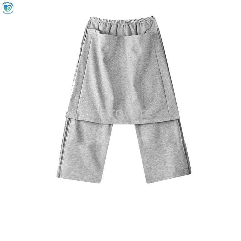 Cotton Three-quarter-length pants Adult Open-Crotch Pants Bedridden Incontinence