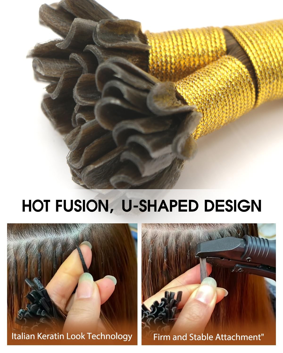 Vinbao U Tip Hair Extensions Human Hair Chocolate Brown 18In 50G 50S Hot Fusion
