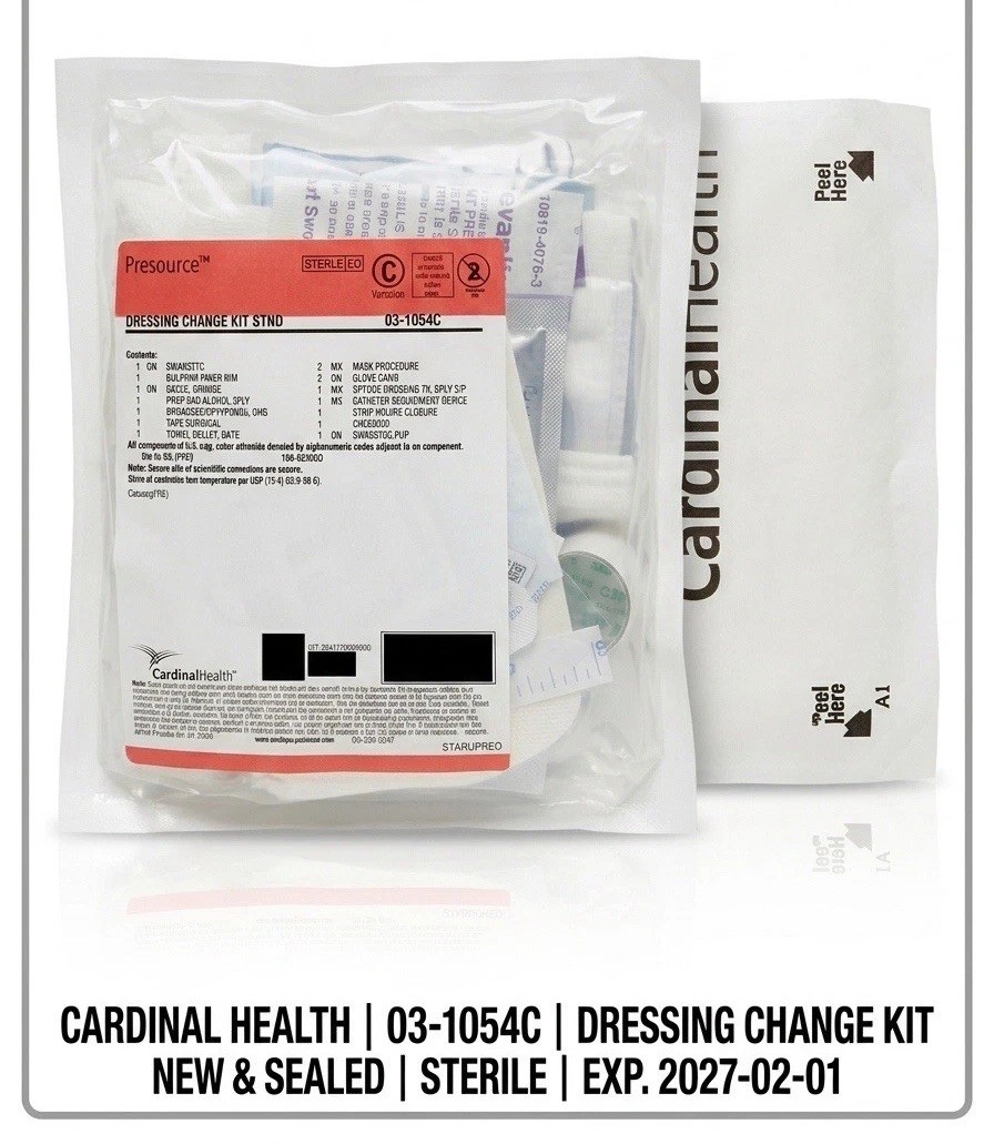 3 Cardinal Health ProSource Sterile Dressing Change Kits 03-1054C Exp 02/2027