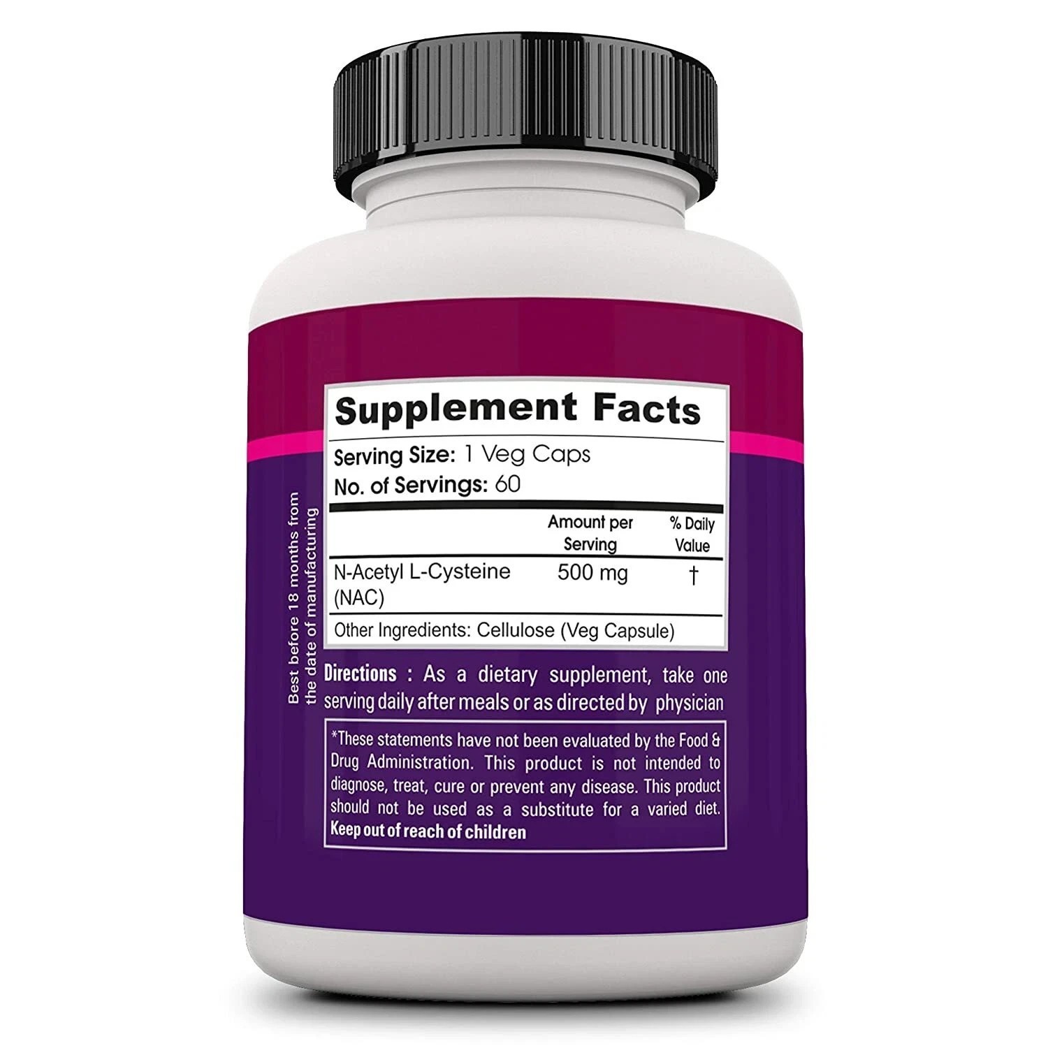 Zenith Nutrition Nac(N-Acetyl-Cysteine) 500mg Antioxidant & Respiratory Support