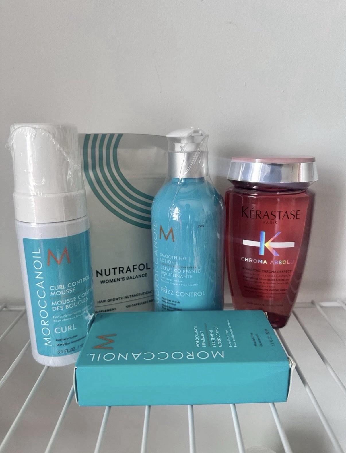 Moroccanoil Curl Mousse 5.1oz, Nutrafol Women’s Balance, Kerastase Shampoo
