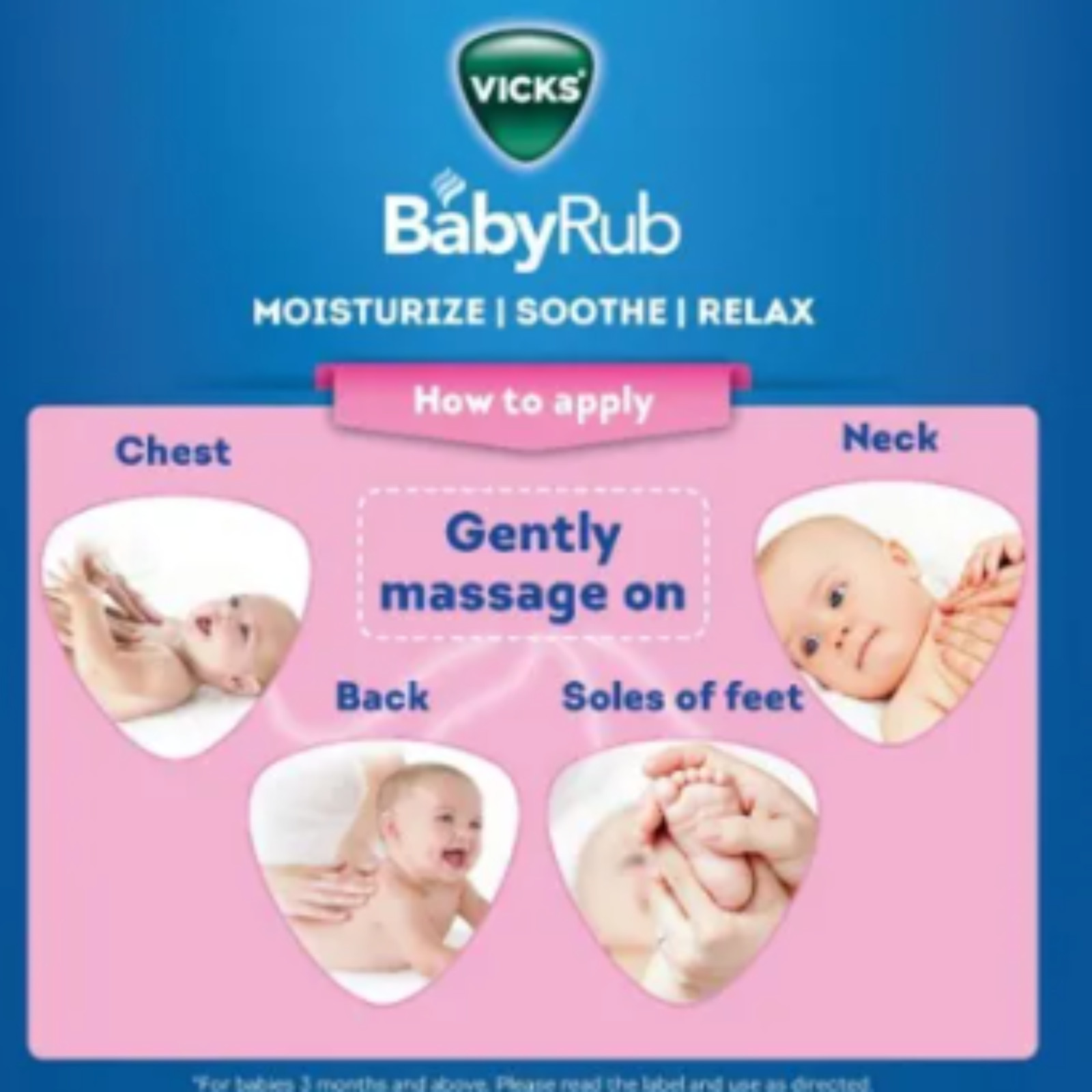 Vicks VapoRub 5ml x3 + BabyRub 10ml x2 Travel Size Cold relief & Baby Care Pack