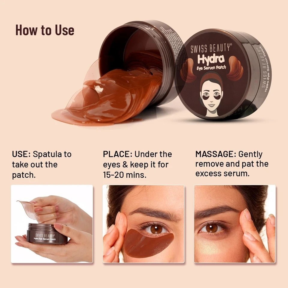 Swiss Beauty Hydra Anti Wrinkle Eye Serum Patch | 03 Coffee , 60 Pcs