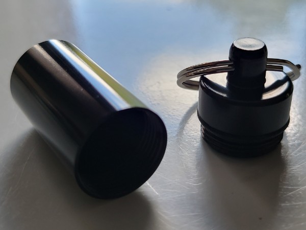 1 FDA Medicine Pill Capsule Mini Bottle Drug Portable Container Holder Keychain