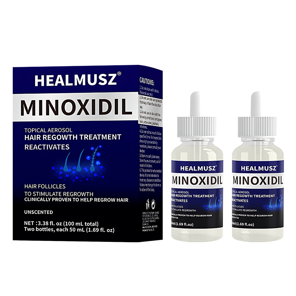 HEALMUSZ Minoxidil 5% Hair Regrowth Treatment Topical Aerosol Solution 2x50ml