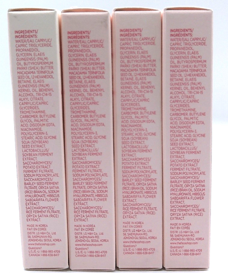 4PK- The Face Shop Vegan Eye Cream, Rice Water Bright, 0.67 Fl. Oz. Each