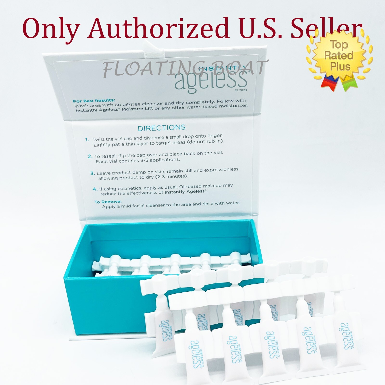 2 Box Authentic Instantly Ageless Face lift, 50 Vials, Exp 05/2026 + GIFTS