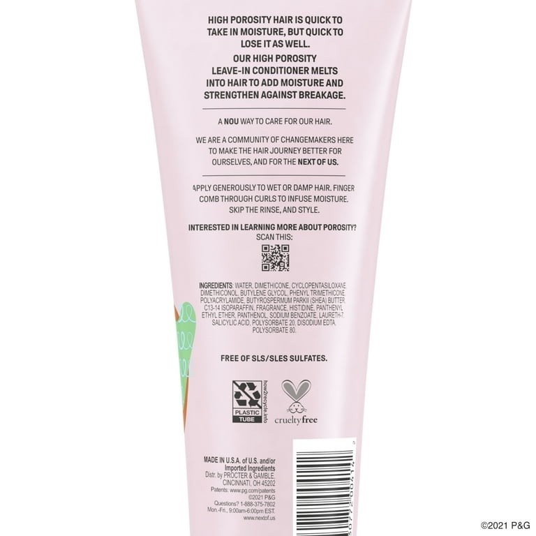 NOU Next of us High Porosity Leave-In Conditioner W/ Shea Butter 7.6 Fl Oz
