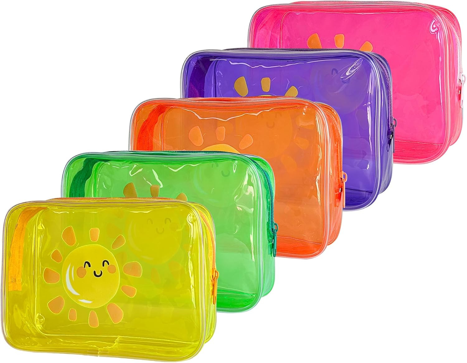 Neon TSA Approved Clear Toiletry Pouch, 7″X2.3″X4.7″ Size, PVC Travel Makeup Bag