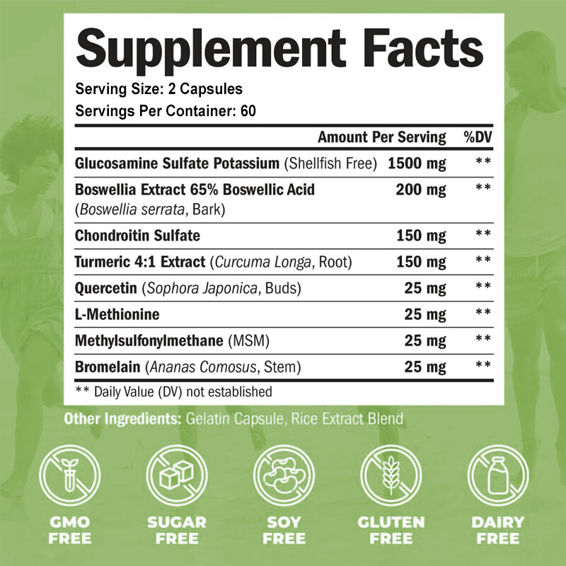 Glucosamine Chondroitin Turmeric & MSM 2100mg – Triple Strength Joint Support