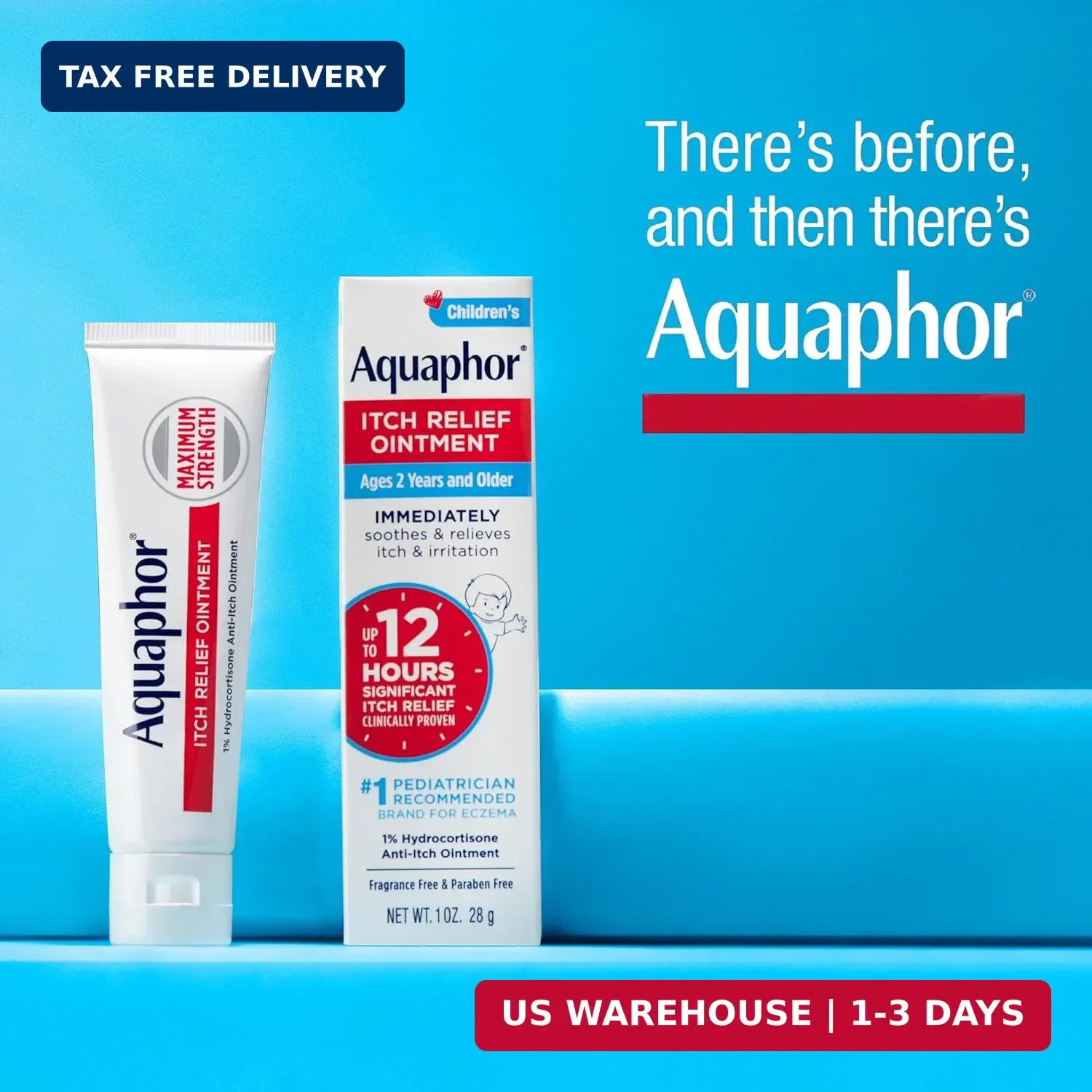 Aquaphor Children’s Itch Relief Ointment, 1% Hydrocortisone Anti Itch Ointment f