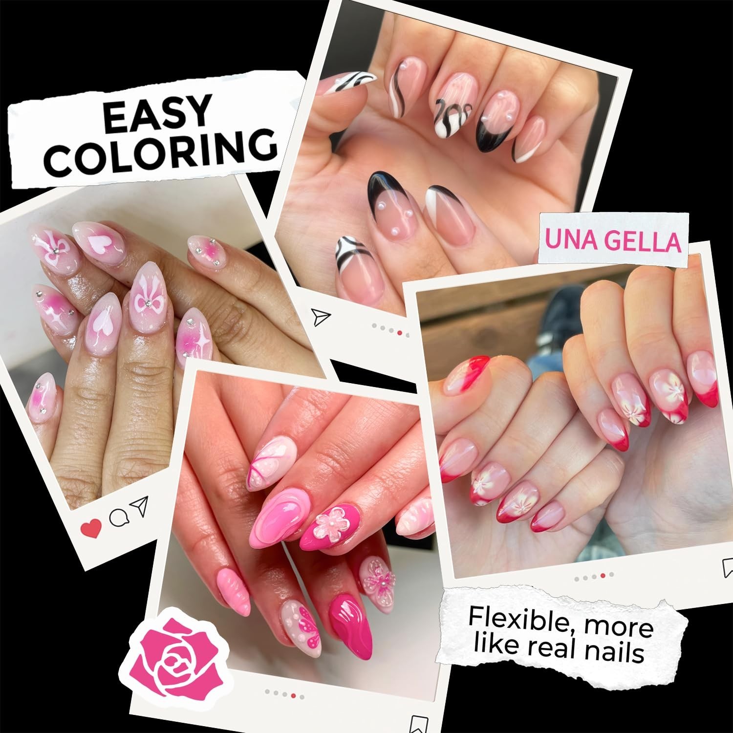 Easy Apply 216pcs Short Almond Acrylic Nails with Long Lasting Finish – 12 Sizes