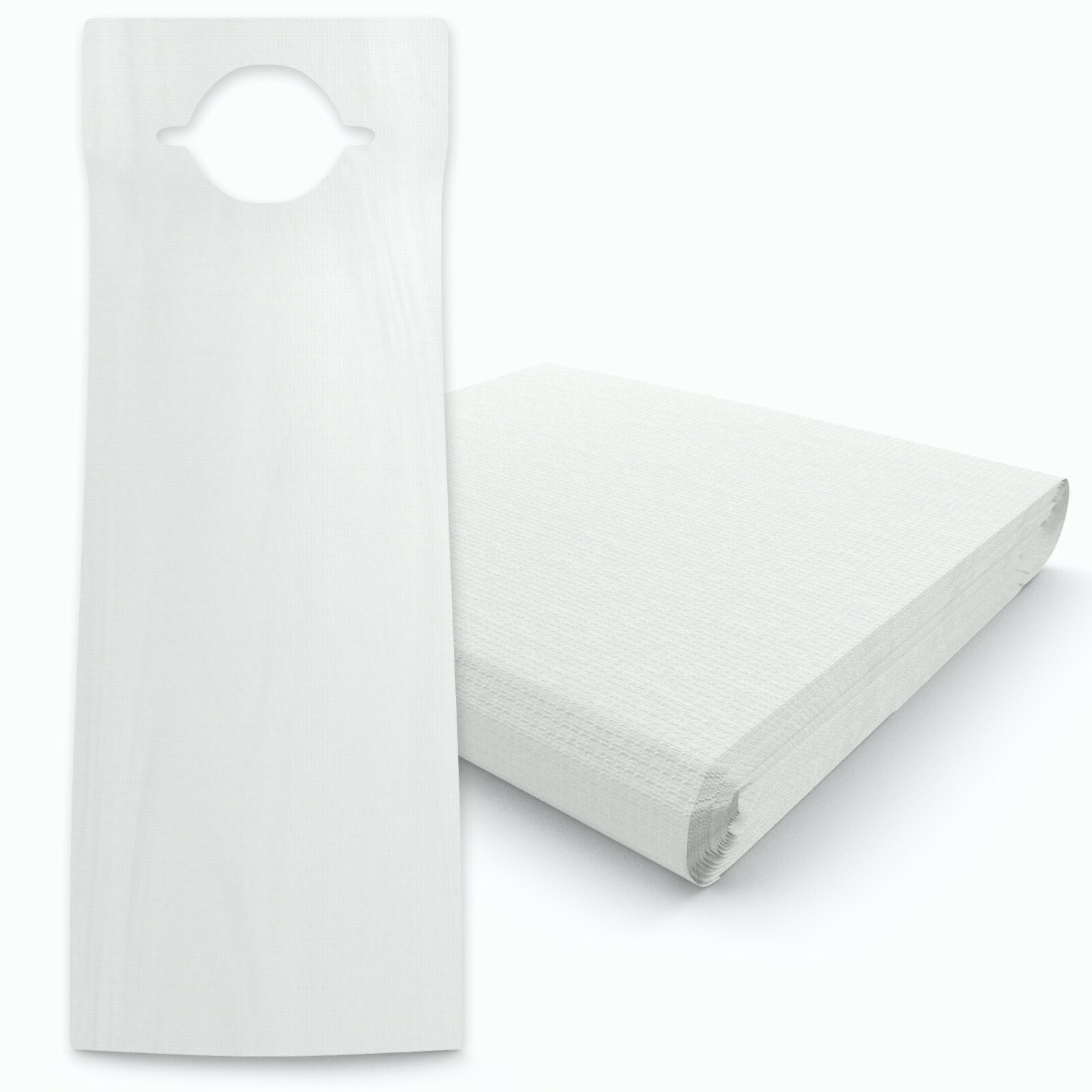 Overhead Slip-On Lightweight & Comfortable White Disposable Adult Bibs 16″ X 33″