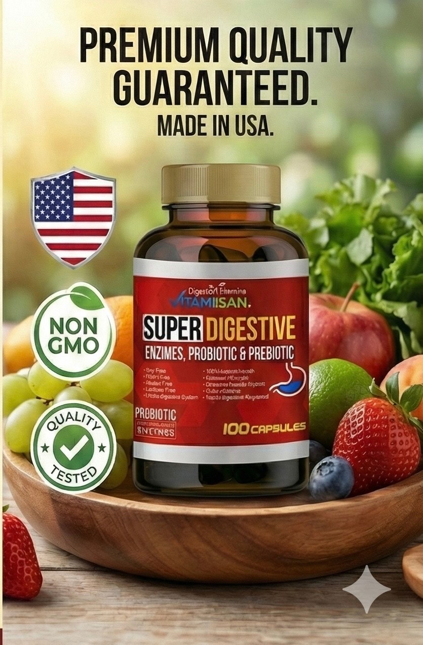Digestive Enzymes Prebiotic & Probiotics Gas, Constipation & Bloating Relief 100