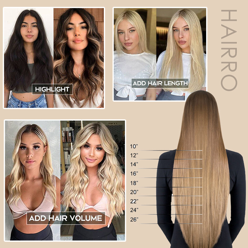 HAIRRO-USA Tape In 100% Human Hair Extensions Invisible Remy Hair Thick End 50GR