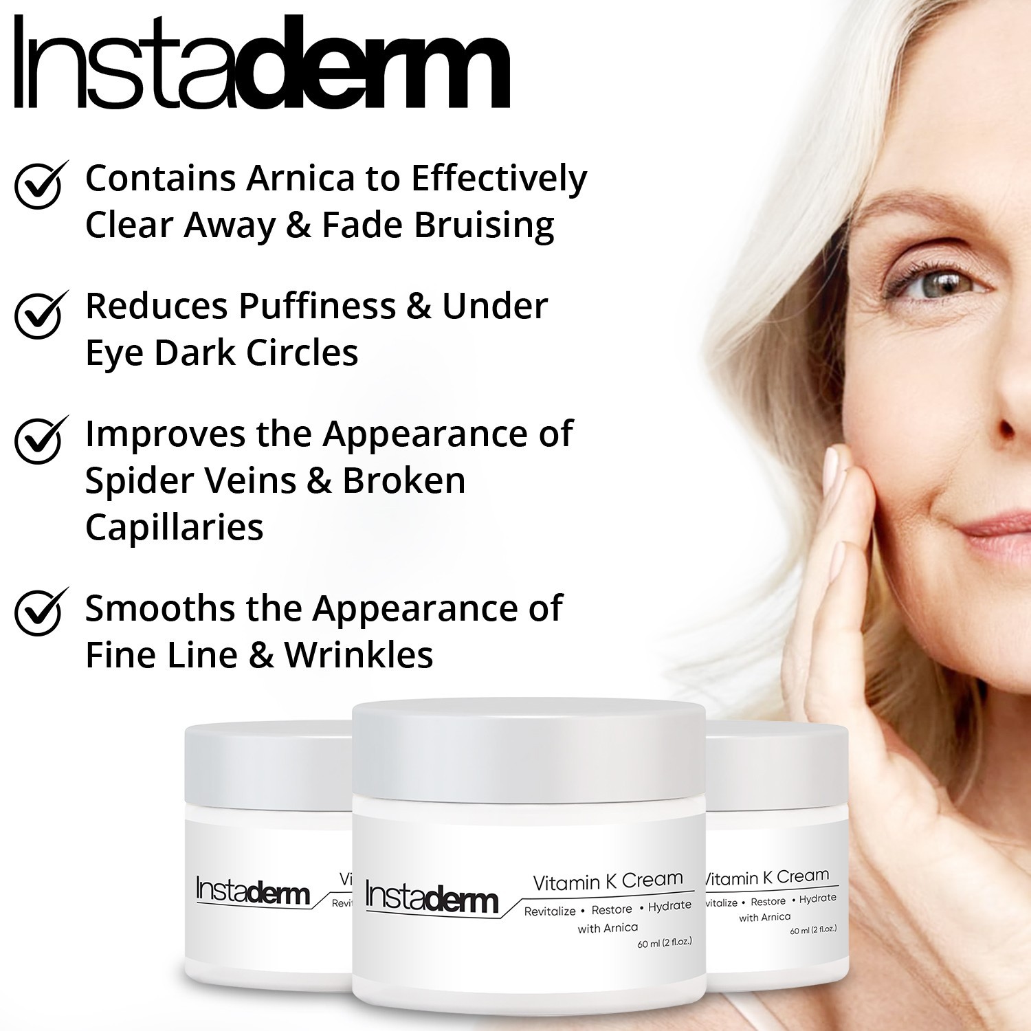 Vitamin K Cream-For Bruising, Spider Veins, Broken Capillaries, & Dark Circles.