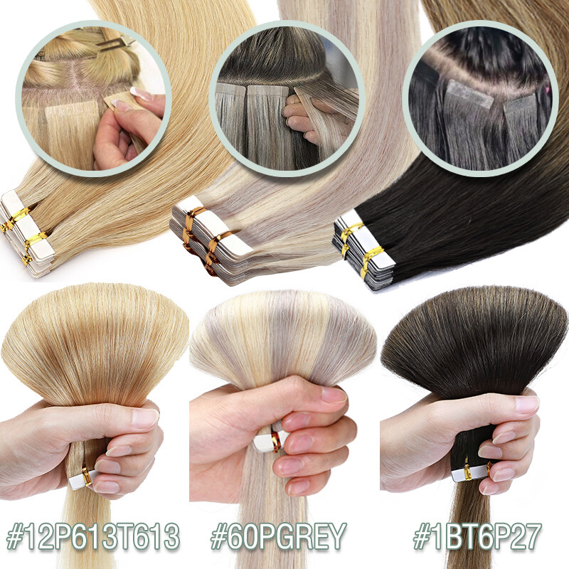 CLEARANCE Tape In Real Remy Human Hair Extension Highlight Skin Weft Thick 40PCS