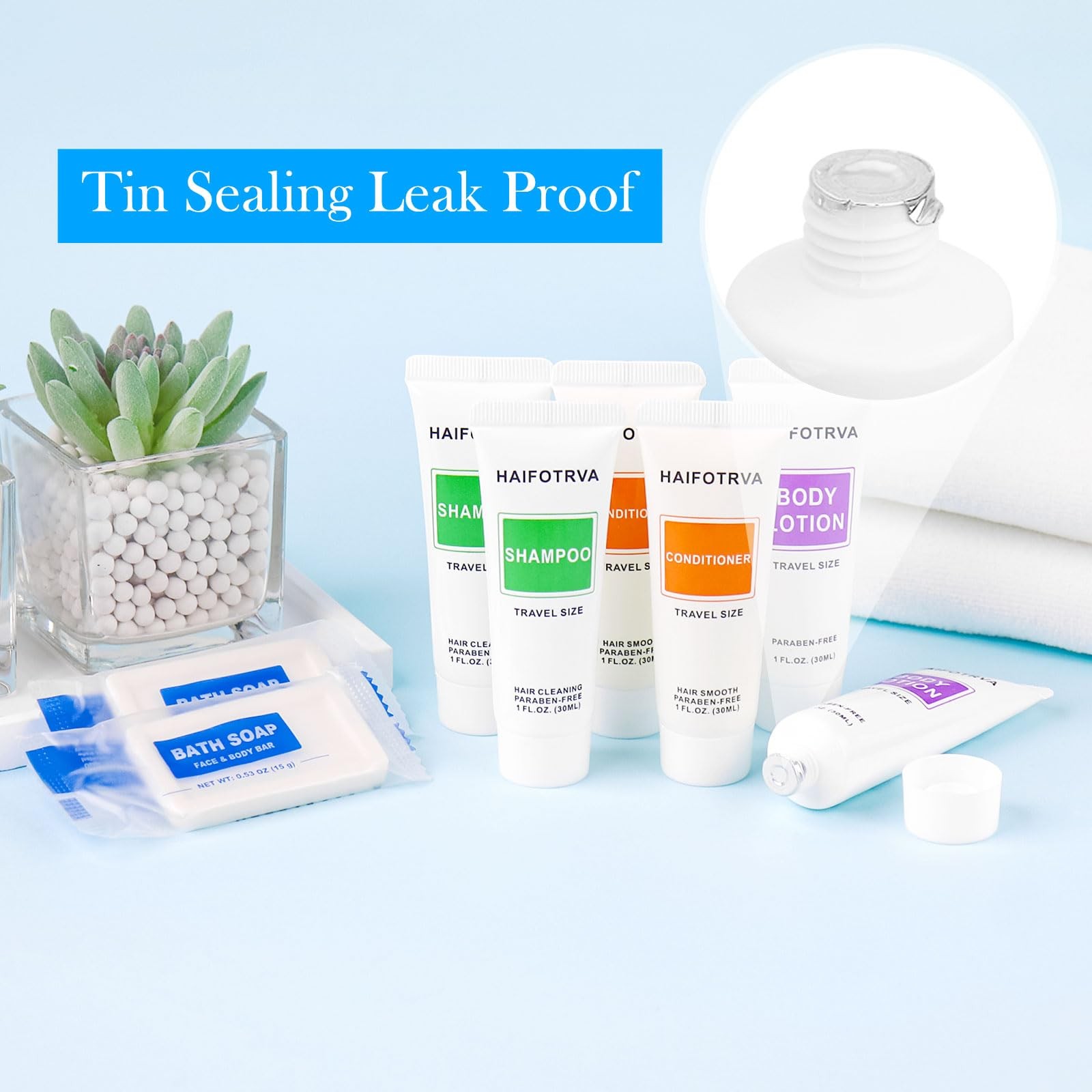 40 Pcs 4-IN-1 Hotel Soaps and Toiletries Bulk Set,4-Piece Set Mini Bulk Trave…