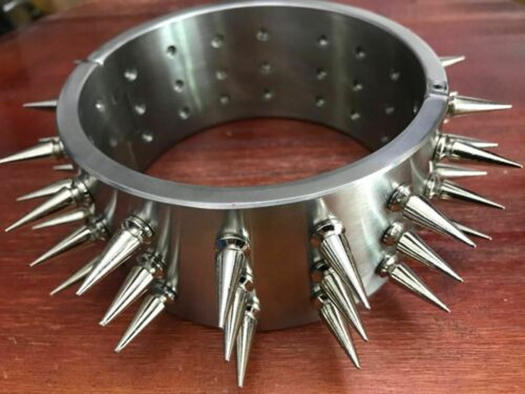 3cm 4cm 6cm High Stainless Steel Neck Collar With Thorn Double Row Spike Choker