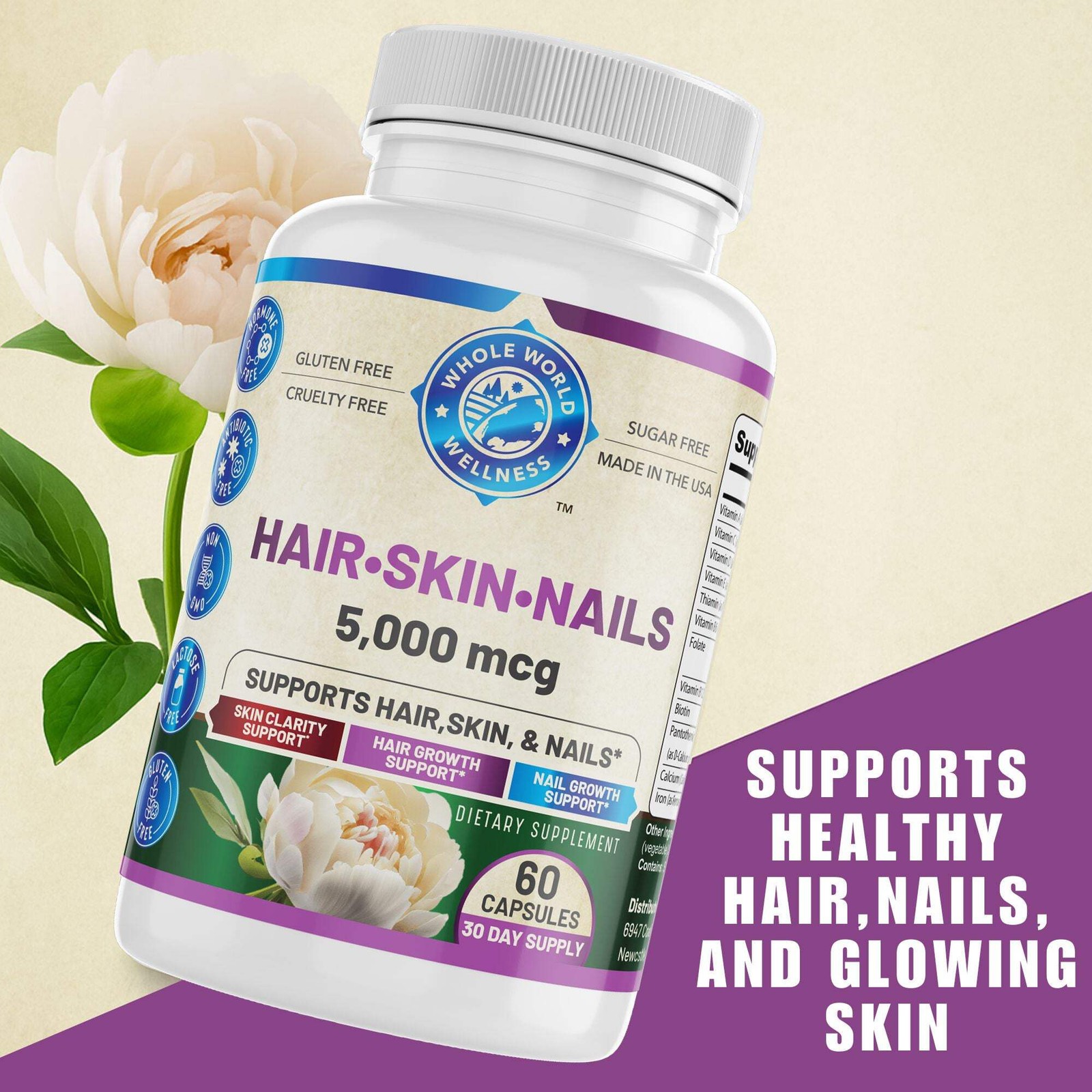 Hair Skin & Nails Formula, Supplement. USA Made.