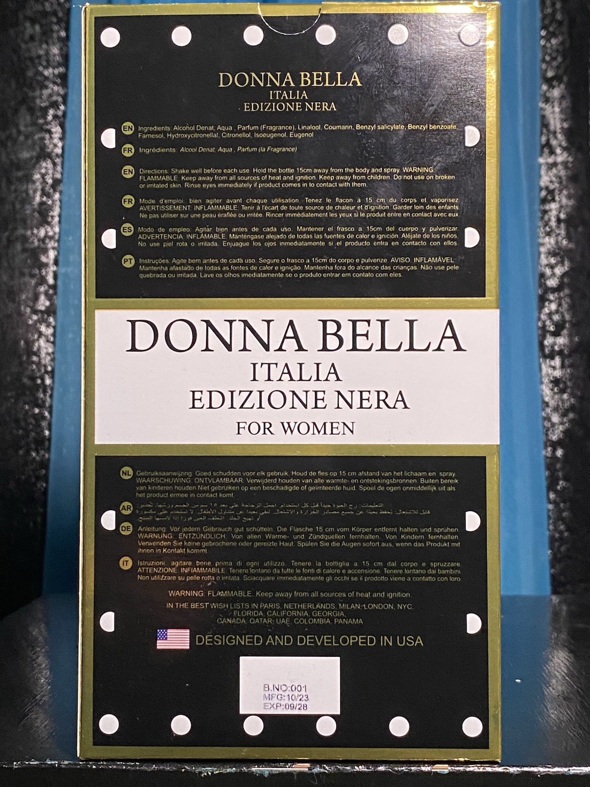 Donna Bella Italia Edizione Nera Women Eau de Parfum Spray 3.4 fl oz