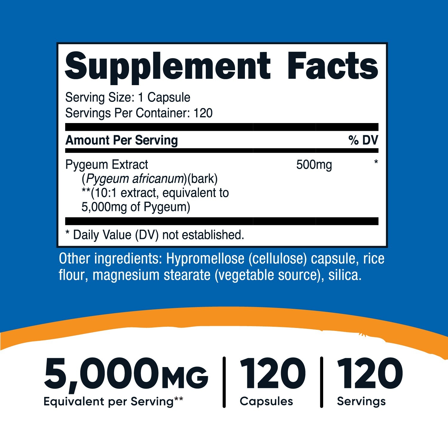 Nutricost Pygeum 5000mg, 120 Capsules- Vegetarian Capsules, Non-GMO, Gluten Free